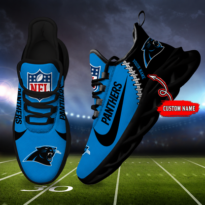 LIMITED EDITION - NEW CUSTOMIZED NFL23 CLP CAROLINA PANTHERS UNISEX MAX SOUL SHOES