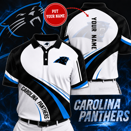 LIMITED EDITION - NEW CUSTOMIZED NFL23 CLP CAROLINA PANTHERS POLO SHIRT