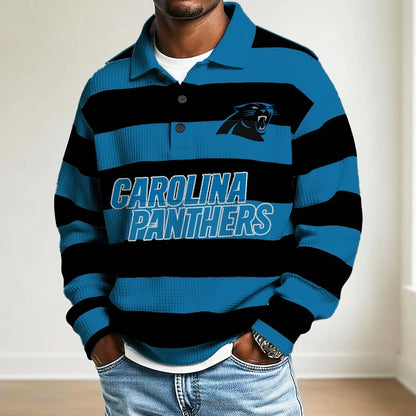 LIMITED EDITION - NEW CUSTOMIZED NFL23 CR PANTHERS MEN LONG SLEEVE POLO SHIRT