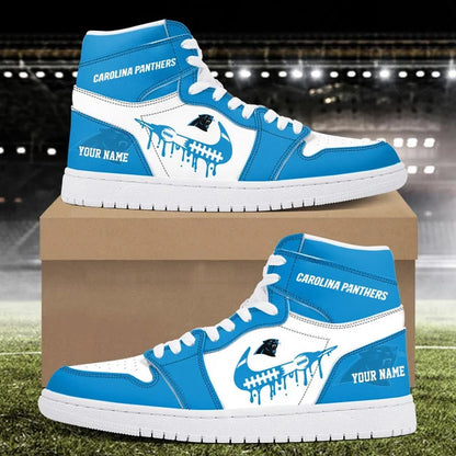 LIMITED EDITION - NEW CUSTOMIZED NFL23 CLP CAROLINA PANTHERS AIR JORDAN SNEAKERS