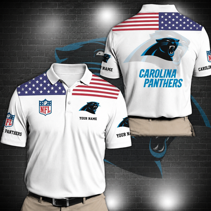 LIMITED EDITION - NEW CUSTOMIZED NFL23 CLP CAROLINA PANTHERS POLO SHIRT