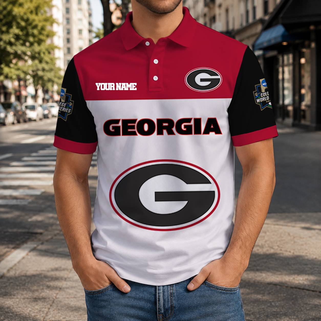 LIMITED EDITION - NEW CUSTOMIZED NCAA CWS23 GEB GEORGIA BULLDOGS T-SHIRT, POLO SHIRT, ZIP POLO SHIRT, SWEATSHIRT, HOODIE & ZIP HOODIE