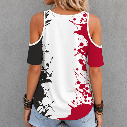 [FAN FAVORITE] NEW CUSTOMIZED NCAA CWS23 GEB GEORGIA BULLDOGS CRISS CROSS V-NECK TOP