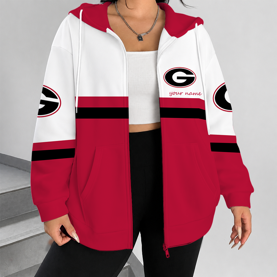 [FAN FAVORITE] NEW CUSTOMIZED NCAA CWS23 GEB GEORGIA BULLDOGS ZIP HOODIE