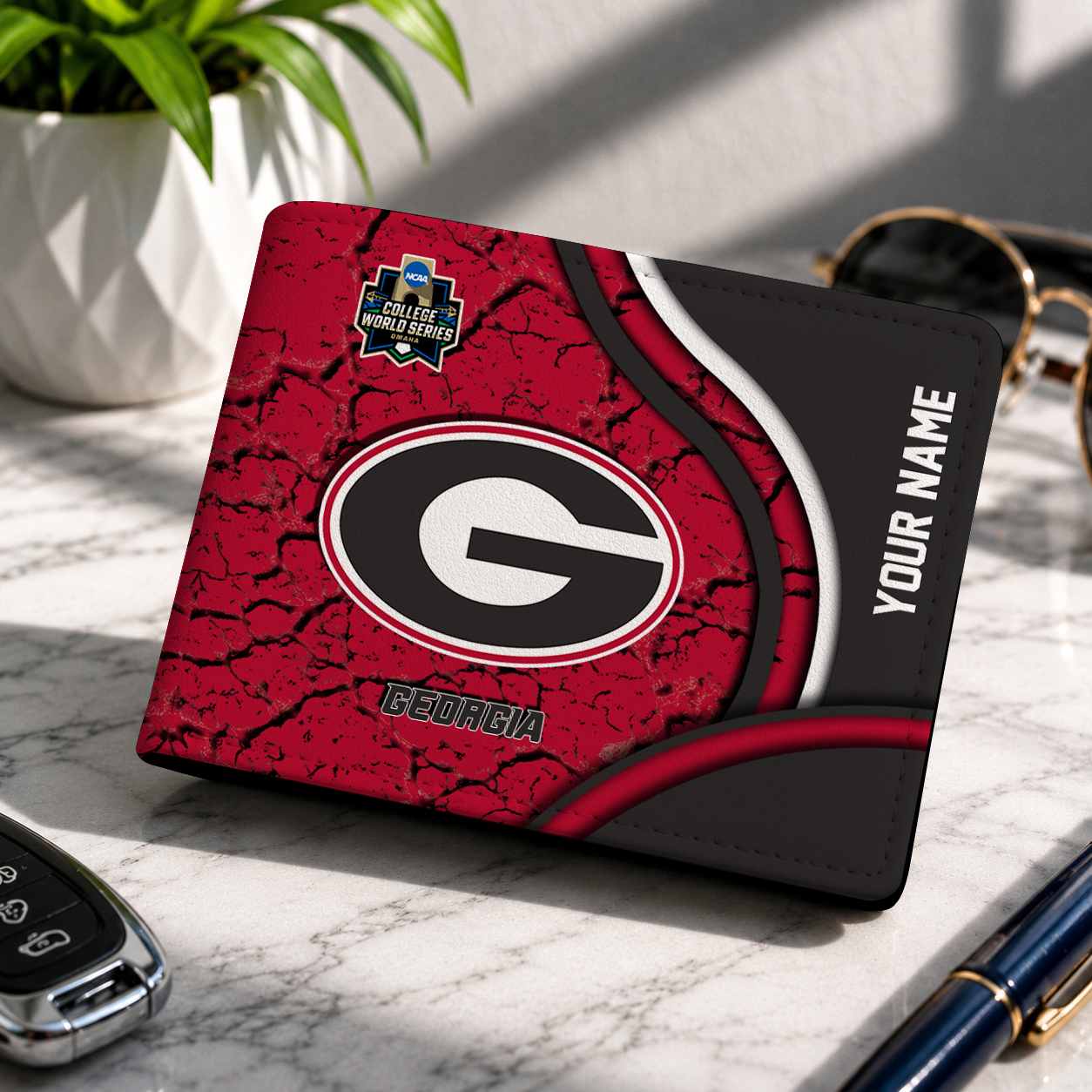 VIRAL EDITION - NEW CUSTOMIZED NCAA CWS23 GEB GEORGIA BULLDOGS LEATHER WALLET