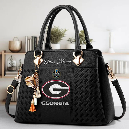 LIMITED EDITION - NEW CUSTOMIZED NCAA CWS23 GEB GEORGIA BULLDOGS ZIP HANDBAG MULTICOLOR