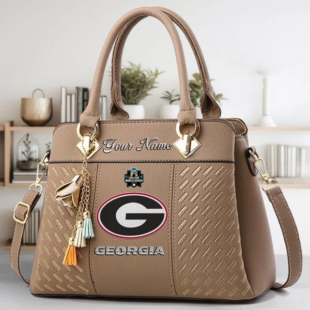 LIMITED EDITION - NEW CUSTOMIZED NCAA CWS23 GEB GEORGIA BULLDOGS ZIP HANDBAG MULTICOLOR