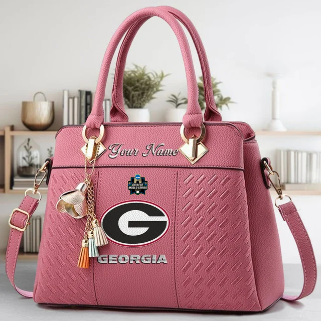 LIMITED EDITION - NEW CUSTOMIZED NCAA CWS23 GEB GEORGIA BULLDOGS ZIP HANDBAG MULTICOLOR