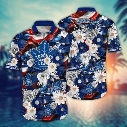 VIRAL EDITION - NEW CUSTOMIZED NHL23 TML TORONTO MAPLE LEAFS INDEPENDENCE DAY UNISEX HAWAIIAN SHIRT