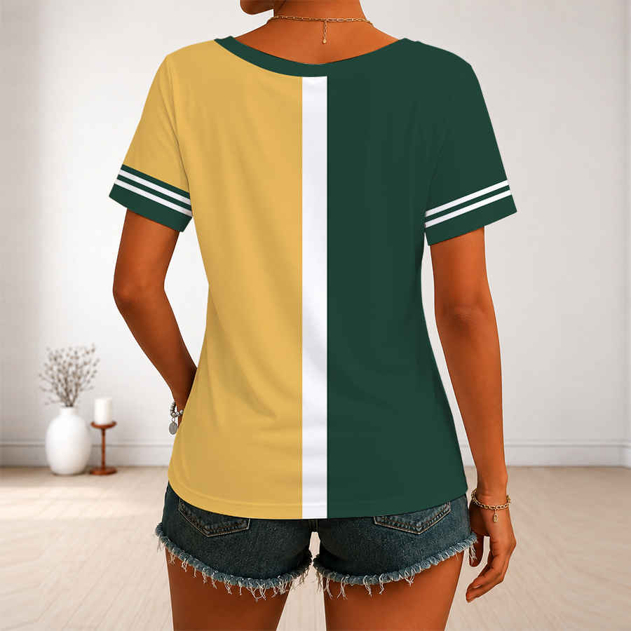 LIMITED EDITION - NEW CUSTOMIZED MLB23 OAS OAKLAND ATHLETICS V-NECK FEMALE SHIRT