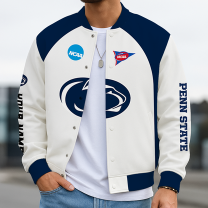 LIMITED EDITION - NEW CUSTOMIZED NCAA FBS23 PNL PENN STATE NITTANY LIONS BASEBALL JACKET, SATIN VARSITY JACKET