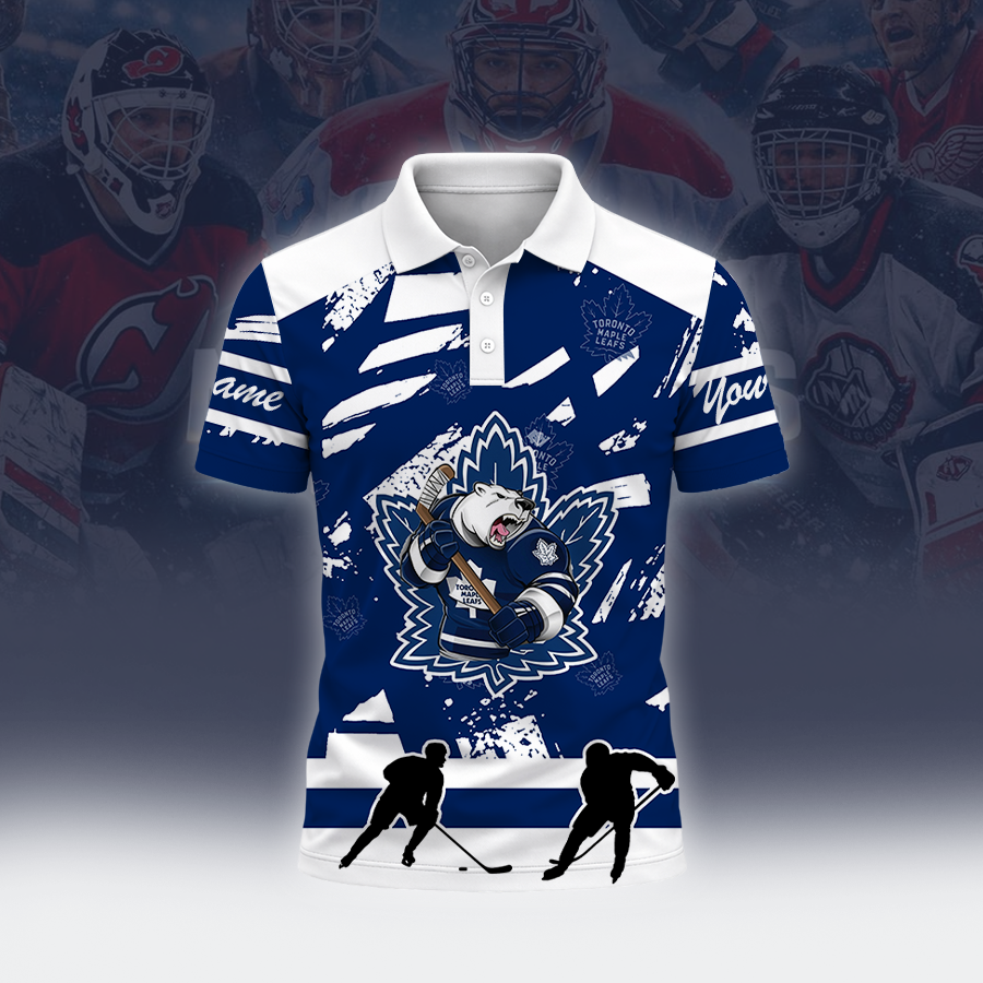 [SUPER SALE] NEW CUSTOMIZED NHL23 TML TORONTO MAPLE LEAFS POLO SHIRT