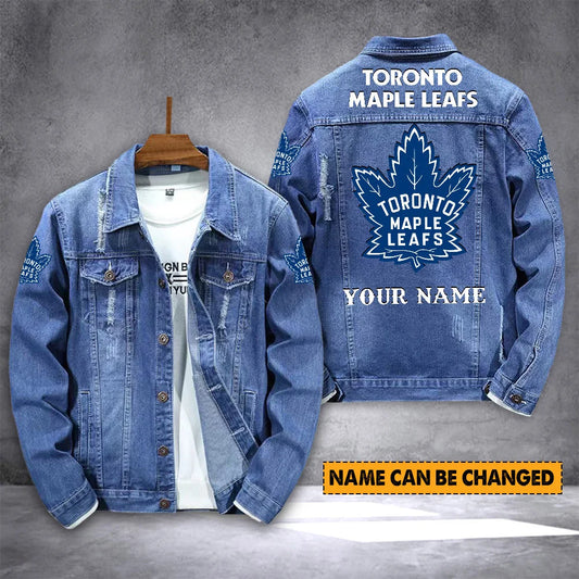 ELITE EDITION - NEW CUSTOMIZED NHL23 TML TORONTO MAPLE LEAFS DENIM JACKET