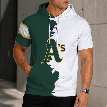 LIMITED EDITION - NEW CUSTOMIZED MLB23 OAS OAKLAND ATHLETICS SHORT SLEEVE HOODIE