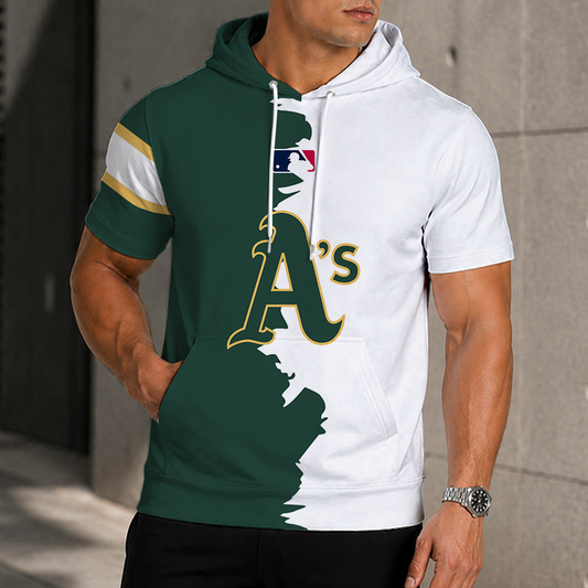 LIMITED EDITION - NEW CUSTOMIZED MLB23 OAS OAKLAND ATHLETICS SHORT SLEEVE HOODIE