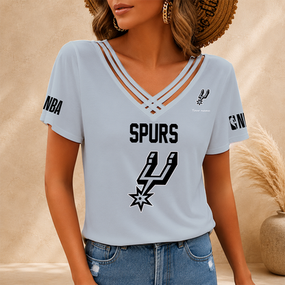 [HOT DEAL] NEW CUSTOMIZED NBA23 SAS SAN ANTONIO SPURS V-NECK SHIRT