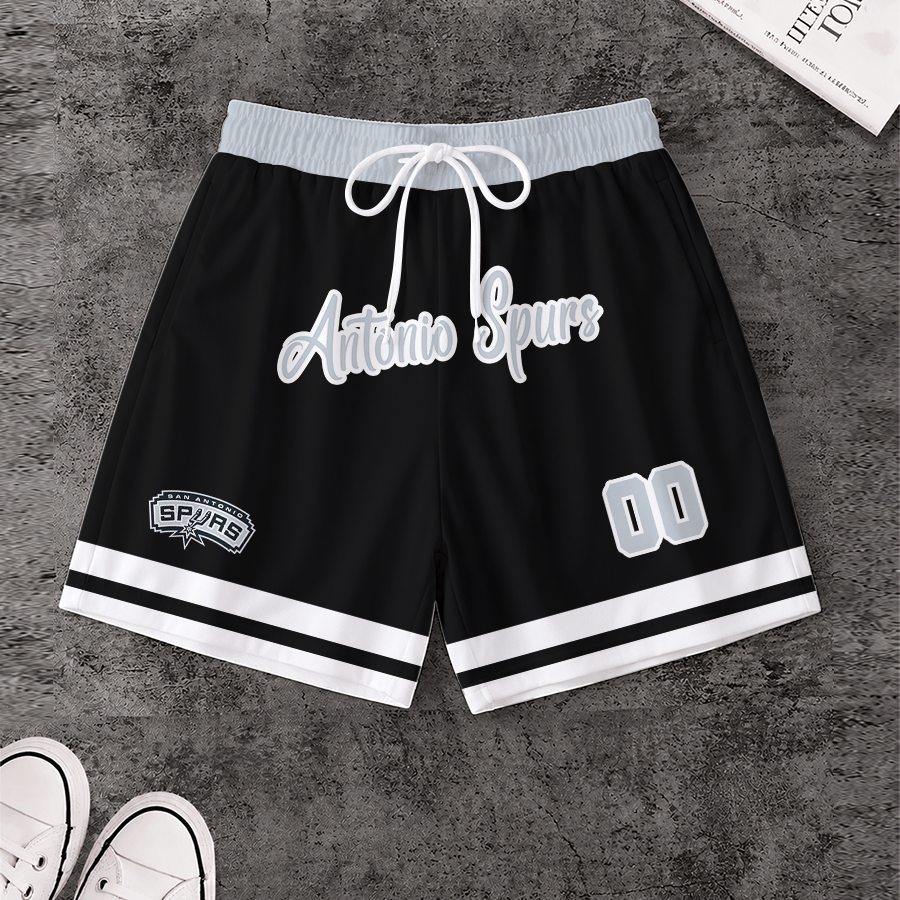 LIMITED EDITION - NEW CUSTOMIZED NBA23 SAS SAN ANTONIO SPURS SHORT PANTS