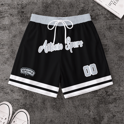 LIMITED EDITION - NEW CUSTOMIZED NBA23 SAS SAN ANTONIO SPURS SHORT PANTS