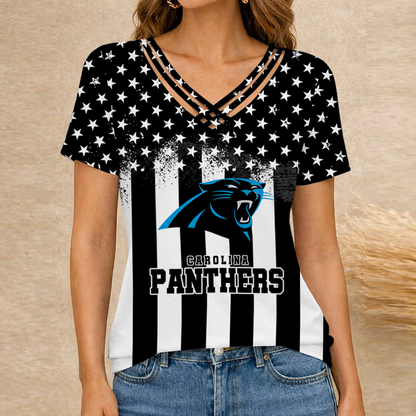 [SPECIAL OFFER] NEW CUSTOMIZED NFL23 CLP CAROLINA PANTHERS V-NECK SHIRT