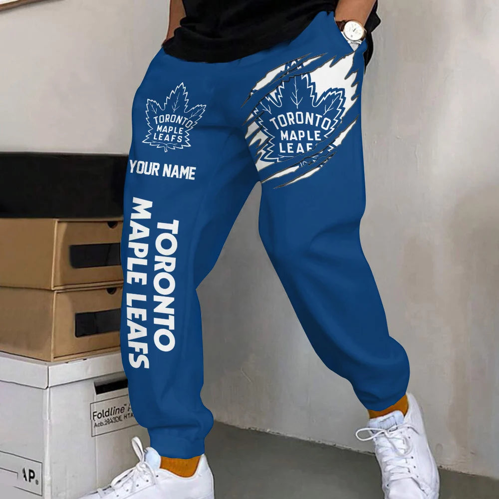 ELITE EDITION - NEW CUSTOMIZED NHL23 TML TORONTO MAPLE LEAFS SWEATPANTS