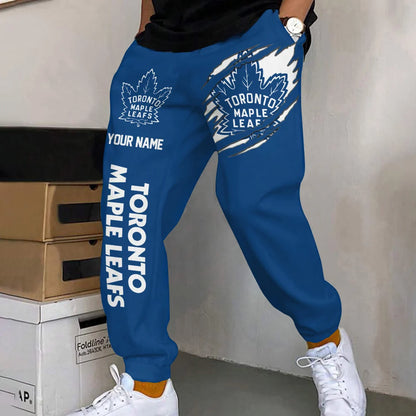 ELITE EDITION - NEW CUSTOMIZED NHL23 TML TORONTO MAPLE LEAFS SWEATPANTS