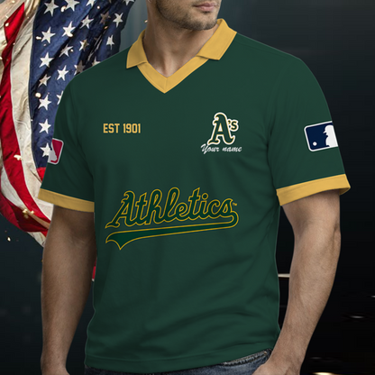 [FLASH SALE] NEW CUSTOMIZED MLB23 OAS OAKLAND ATHLETICS POLO SHIRT