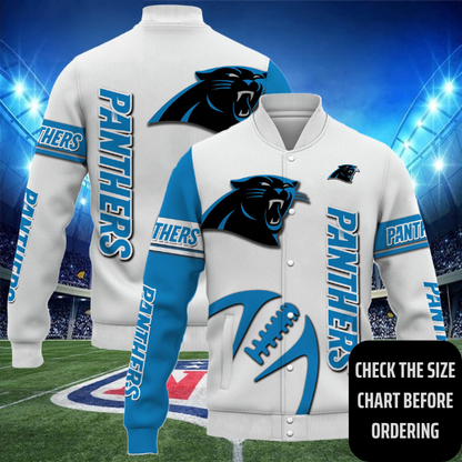 ELITE EDITION - NEW CUSTOMIZED NFL23 CLP CAROLINA PANTHERS SATIN VARSITY & BASEBALL JACKET