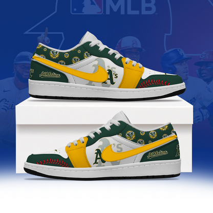 LIMITED EDITION - NEW CUSTOMIZED MLB23 OAS OAKLAND ATHLETICS AIR JORDAN LOW SHOES