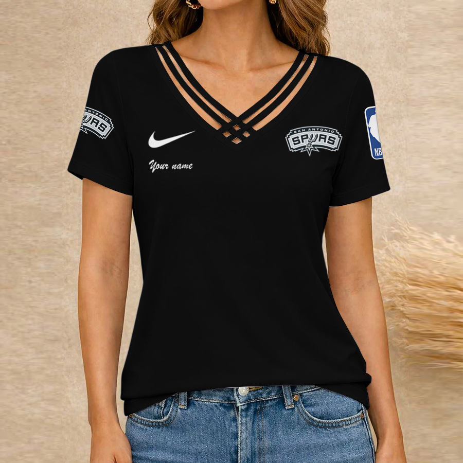 [HOT DEAL] NEW CUSTOMIZED NBA23 SAS SAN ANTONIO SPURS V-NECK SHIRT