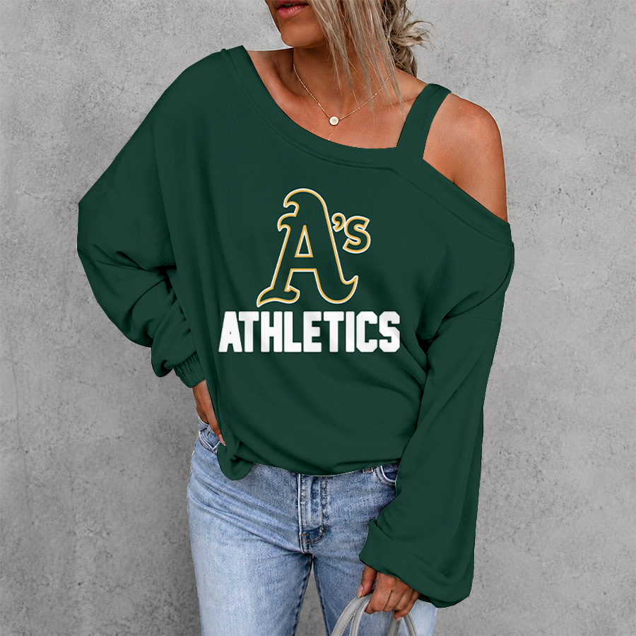 [FLASH SALE] NEW CUSTOMIZED MLB23 OAS OAKLAND ATHLETICS DROP SHOULDER SWEATSHIRT