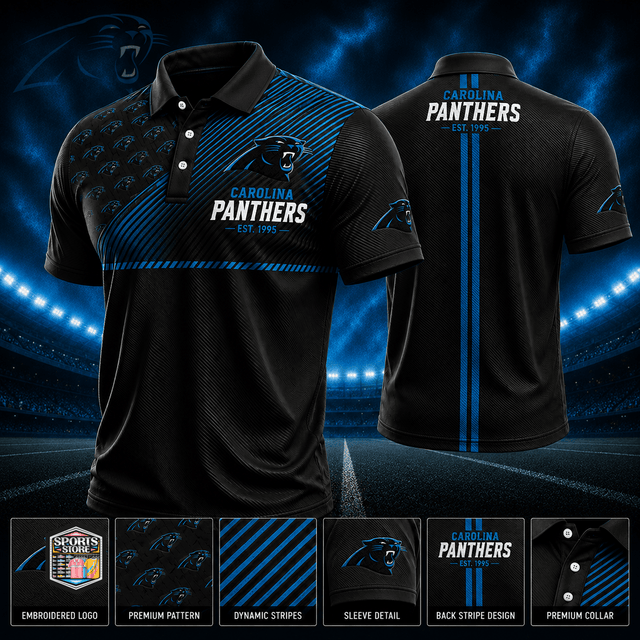 VIRAL EDITION - NEW CUSTOMIZED NFL23 CLP CAROLINA PANTHERS POLO SHIRT, ZIP POLO SHIRT & T-SHIRTS
