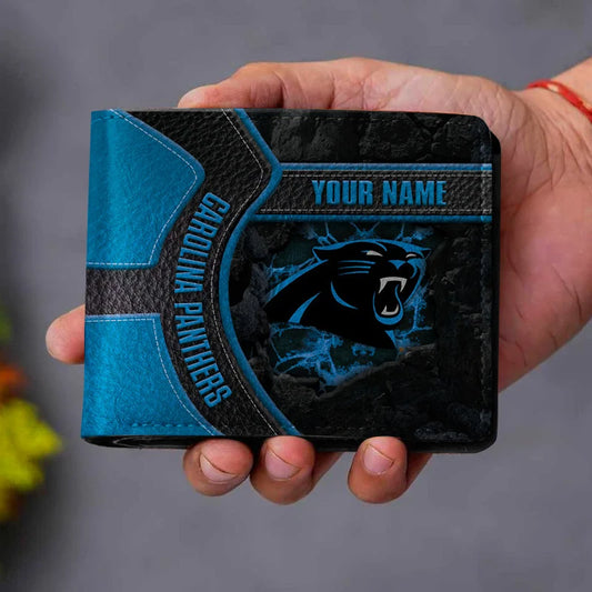 VIRAL EDITION - NEW CUSTOMIZED NFL23 CLP CAROLINA PANTHERS LEATHER WALLET