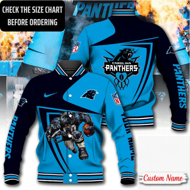 EXCLUSIVE EDITION - NEW CUSTOMIZED NFL23 CLP CAROLINA PANTHERS SATIN VARSITY & BASEBALL JACKET