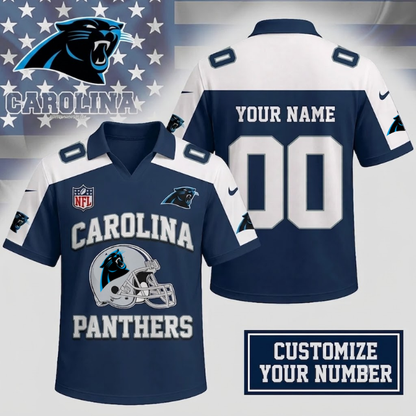 ELITE EDITION - NEW CUSTOMIZED NFL23 CLP CAROLINA PANTHERS POLO SHIRT