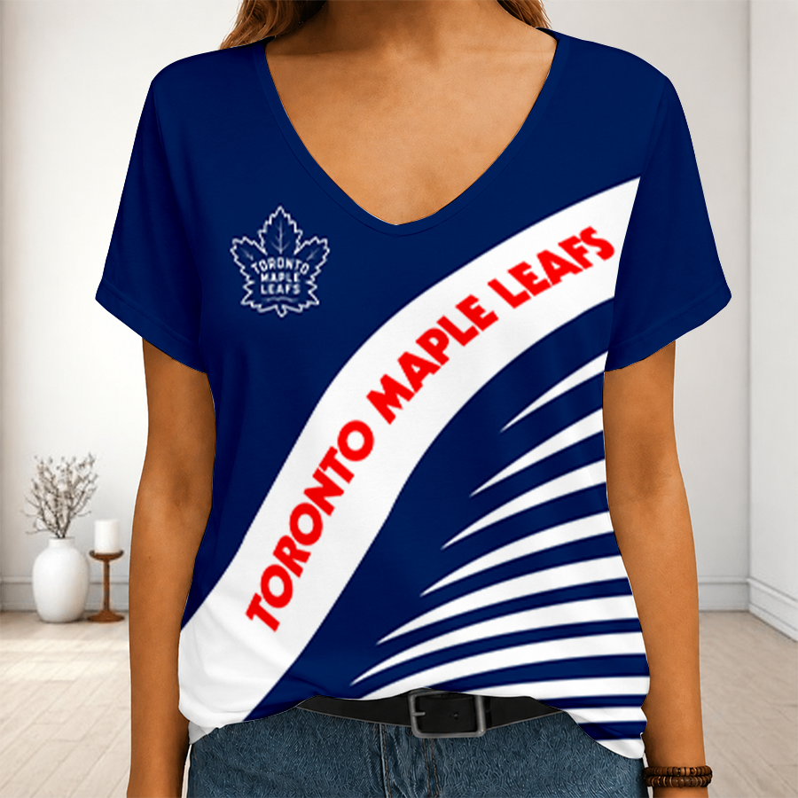 LIMITED EDITION - NEW CUSTOMIZED NHL23 TML TORONTO MAPLE LEAFS V-NECK FEMALE SHIRT