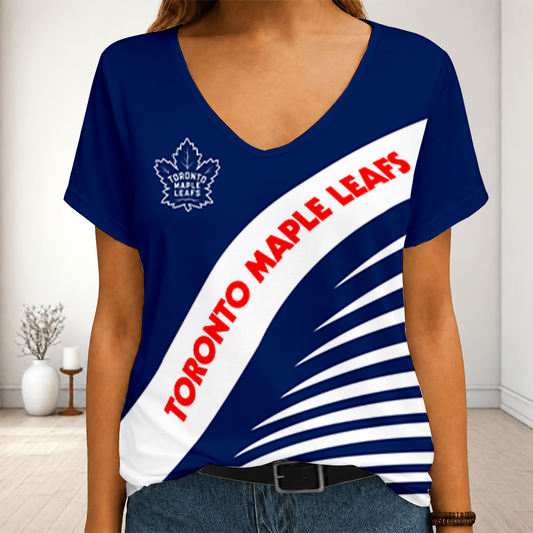 LIMITED EDITION - NEW CUSTOMIZED NHL23 TML TORONTO MAPLE LEAFS V-NECK FEMALE SHIRT