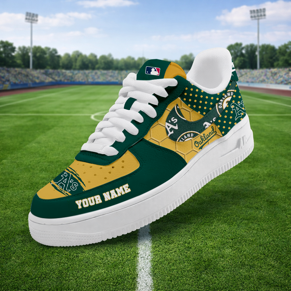 LIMITED EDITION - NEW CUSTOMIZED MLB23 OAS OAKLAND ATHLETICS AF1 SNEAKERS