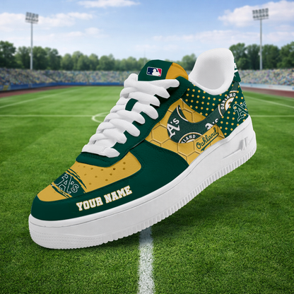 LIMITED EDITION - NEW CUSTOMIZED MLB23 OAS OAKLAND ATHLETICS AF1 SNEAKERS