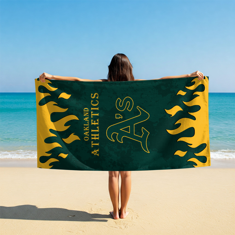 LIMITED EDITION - NEW CUSTOMIZED MLB23 OAS OAKLAND ATHLETICS BEACH TOWEL FOR FAN