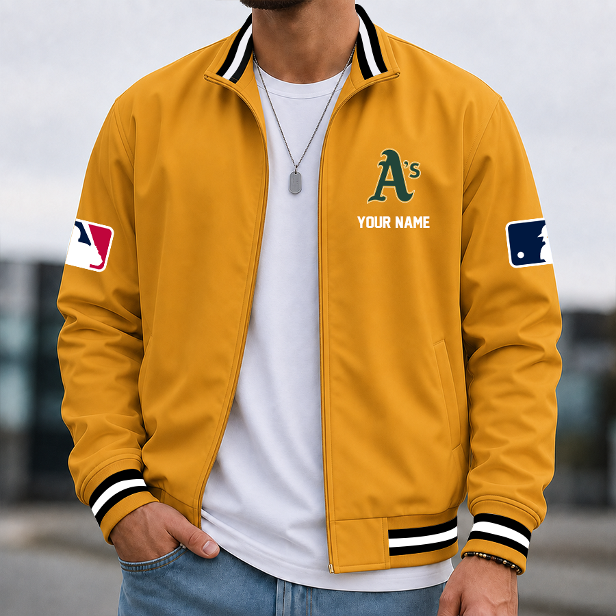 [FLASH SALE] NEW CUSTOMIZED MLB23 OAS OAKLAND ATHLETICS MULTICOLOR MEN'S CASUAL JACKET