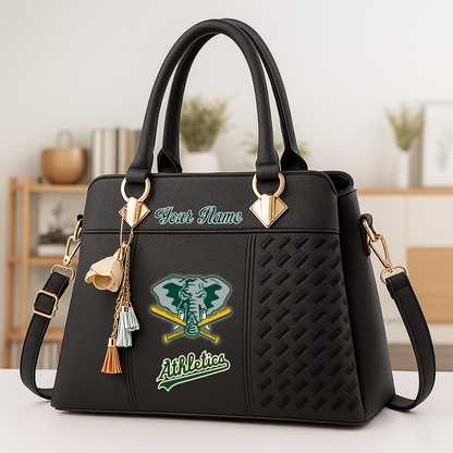 LIMITED EDITION - NEW CUSTOMIZED MLB23 OAS OAKLAND ATHLETICS ZIP HANDBAG MULTICOLOR