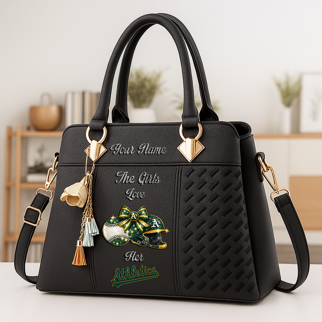 LIMITED EDITION - NEW CUSTOMIZED MLB23 OAS OAKLAND ATHLETICS ZIP HANDBAG MULTICOLOR