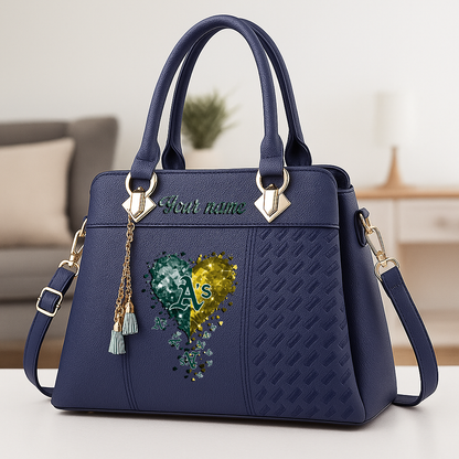 LIMITED EDITION - NEW CUSTOMIZED MLB23 OAS OAKLAND ATHLETICS ZIP HANDBAG MULTICOLOR