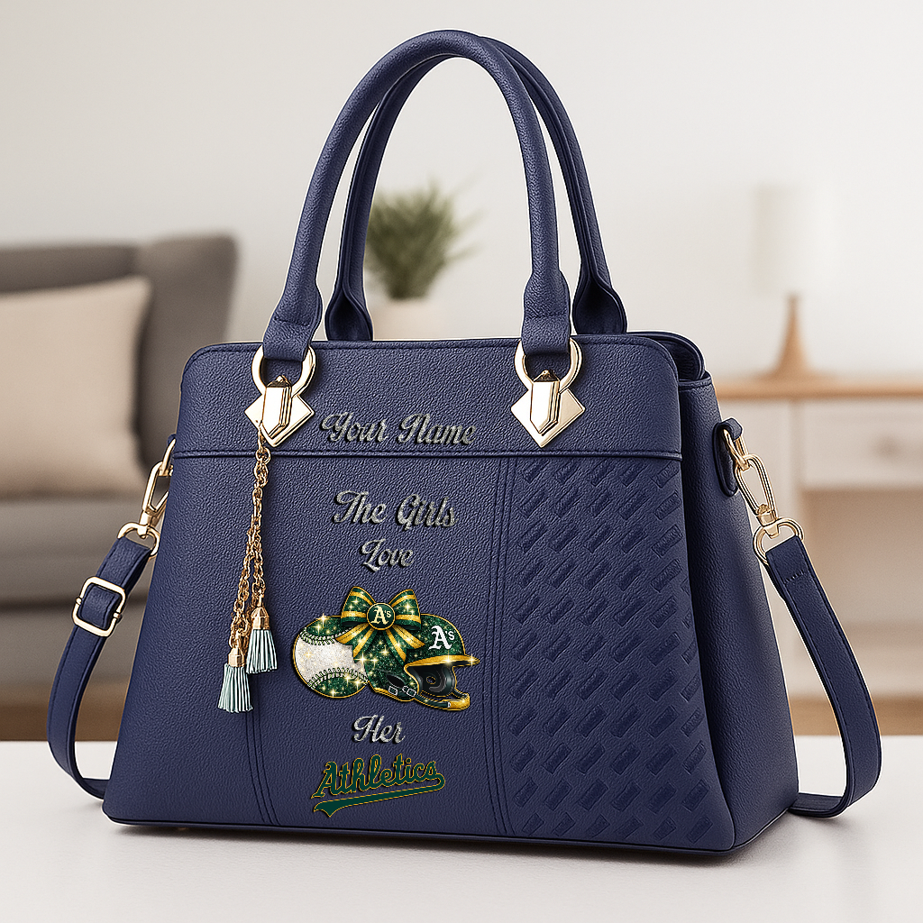 LIMITED EDITION - NEW CUSTOMIZED MLB23 OAS OAKLAND ATHLETICS ZIP HANDBAG MULTICOLOR