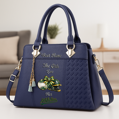 LIMITED EDITION - NEW CUSTOMIZED MLB23 OAS OAKLAND ATHLETICS ZIP HANDBAG MULTICOLOR