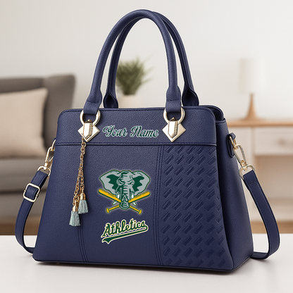 LIMITED EDITION - NEW CUSTOMIZED MLB23 OAS OAKLAND ATHLETICS ZIP HANDBAG MULTICOLOR