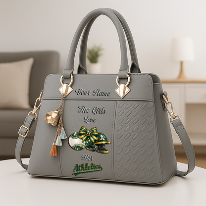 LIMITED EDITION - NEW CUSTOMIZED MLB23 OAS OAKLAND ATHLETICS ZIP HANDBAG MULTICOLOR