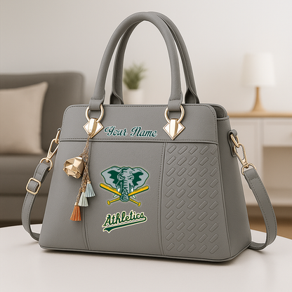 LIMITED EDITION - NEW CUSTOMIZED MLB23 OAS OAKLAND ATHLETICS ZIP HANDBAG MULTICOLOR