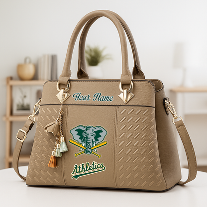 LIMITED EDITION - NEW CUSTOMIZED MLB23 OAS OAKLAND ATHLETICS ZIP HANDBAG MULTICOLOR