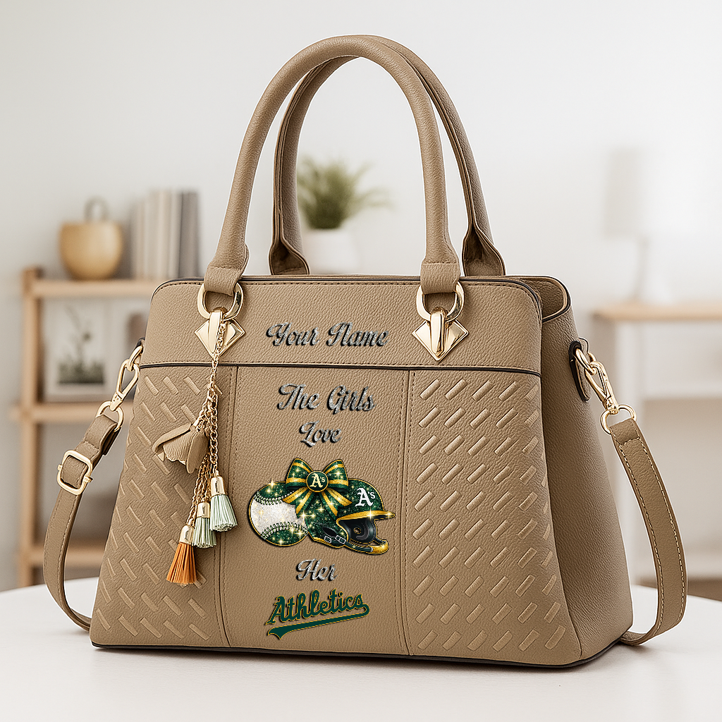 LIMITED EDITION - NEW CUSTOMIZED MLB23 OAS OAKLAND ATHLETICS ZIP HANDBAG MULTICOLOR